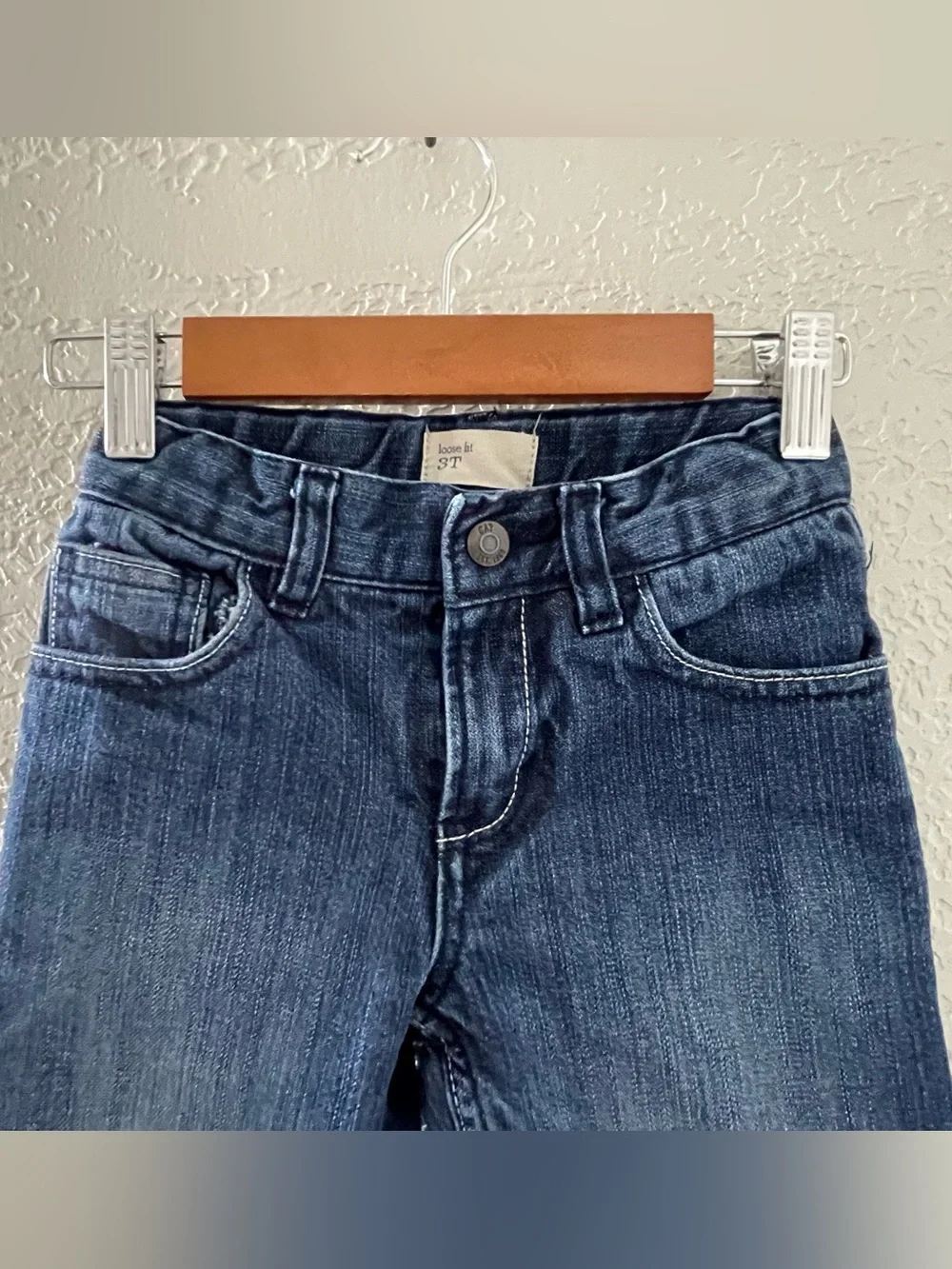 GAP Boys' Dark Blue Insulated Thermal Denim Jeans Loose Fit 3T Adjustable waist